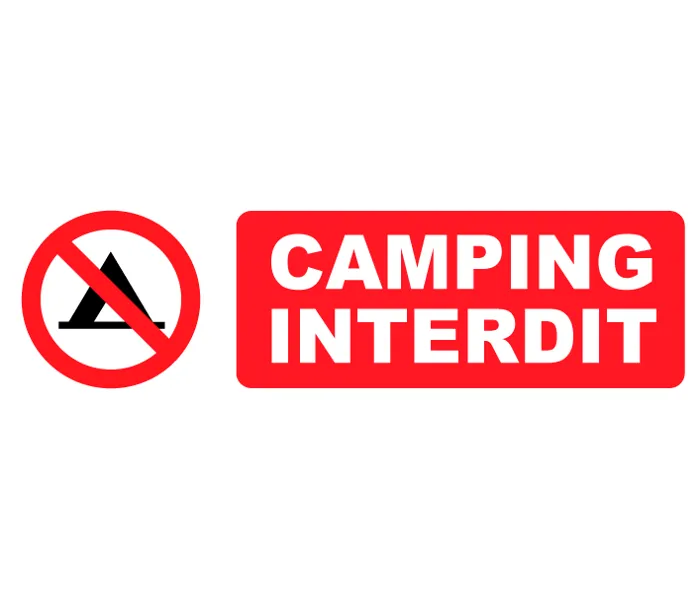Autocollant Pictogramme Camping interdit