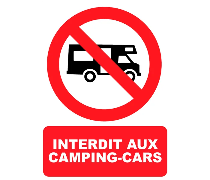 Autocollant Panneau interdit aux Camping-cars