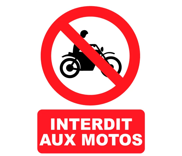 Autocollant Panneau interdit aux motos