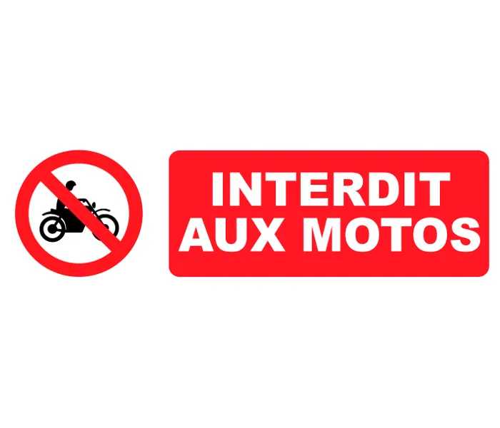 Autocollant Pictogramme interdit aux motos