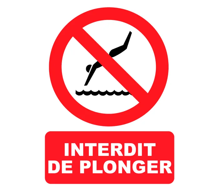Autocollant Panneau interdit de plonger