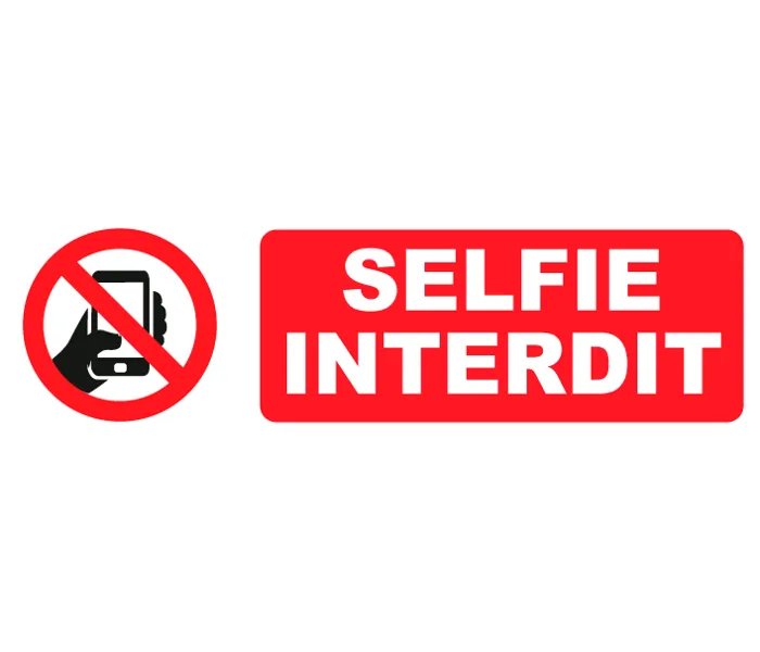Autocollant Panneau Selfie Interdit
