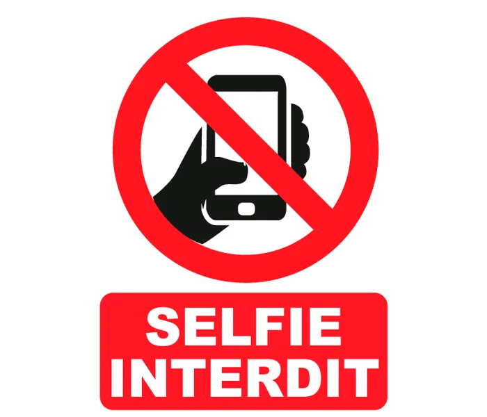 Autocollant Pictogramme Selfie Interdit
