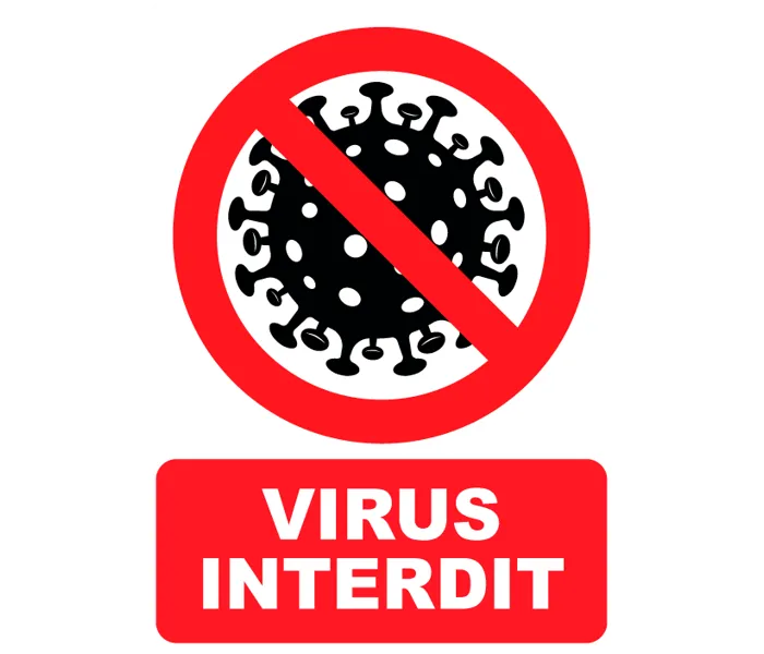 Autocollant Pictogramme Virus Interdit