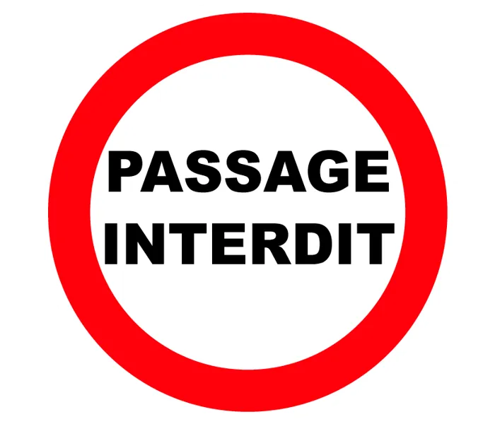 Autocollant Passage Interdite