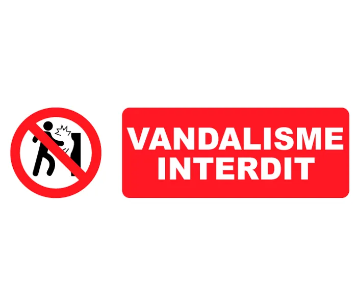 Autocollant Pictogramme Vandalisme Interdit