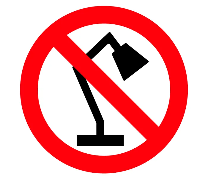 Autocollant Lampe interdite