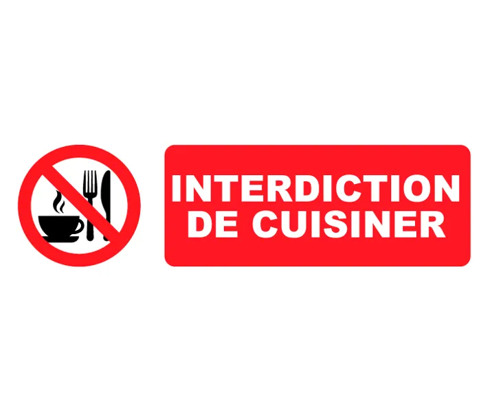Autocollant Pictogramme Interdiction De Cuisiner