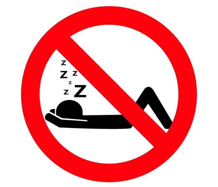 Autocollant Interdiction De Dormir