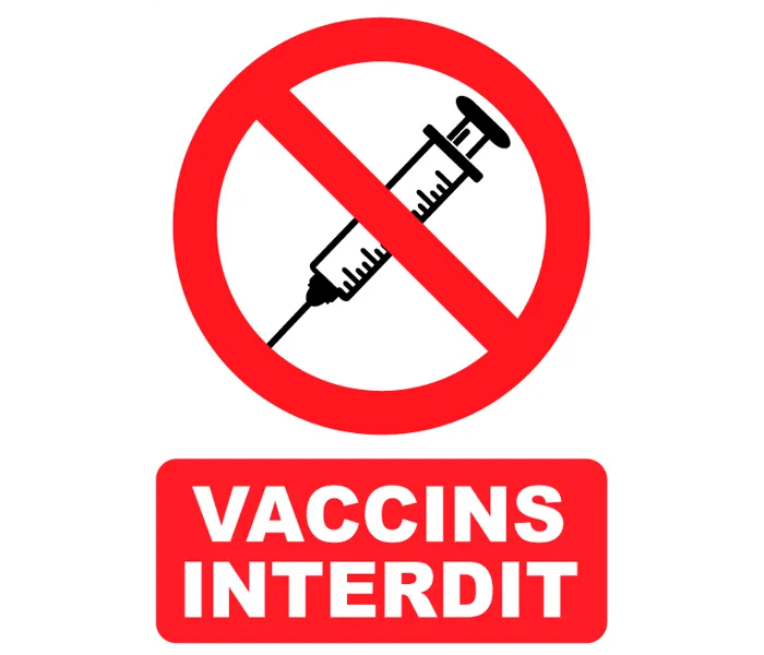 Autocollant Panneau Vaccins Interdit
