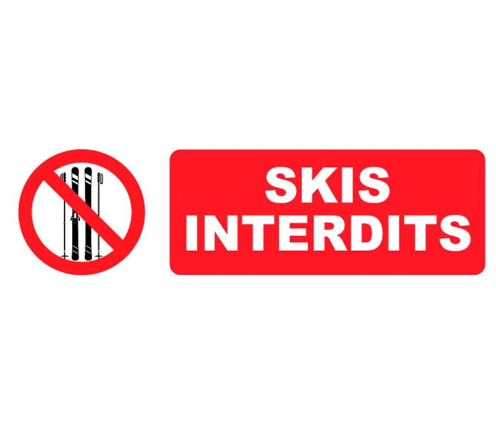 Autocollant Pictogramme Skis Interdits