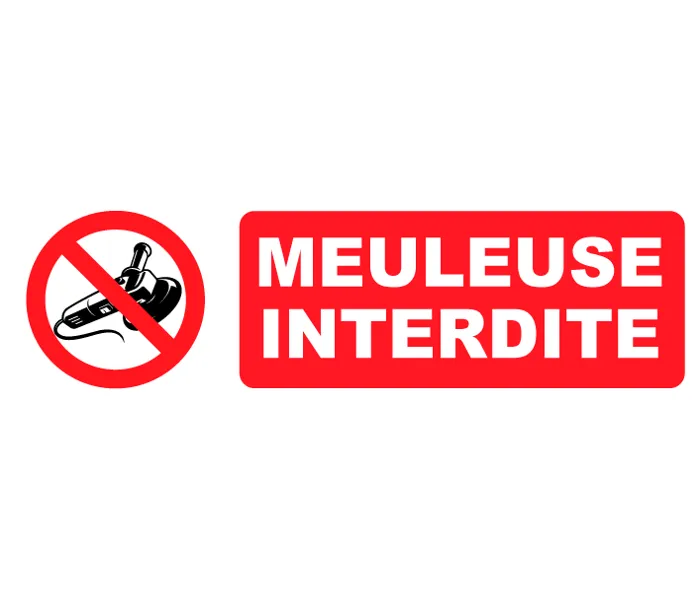 Autocollant Pictogramme Meuleuse interdite