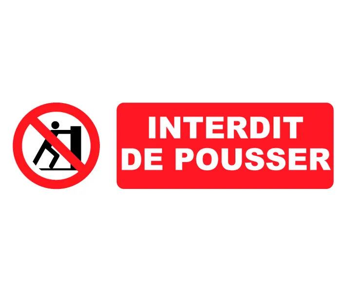 Autocollant Pictogramme Interdit De Pousser