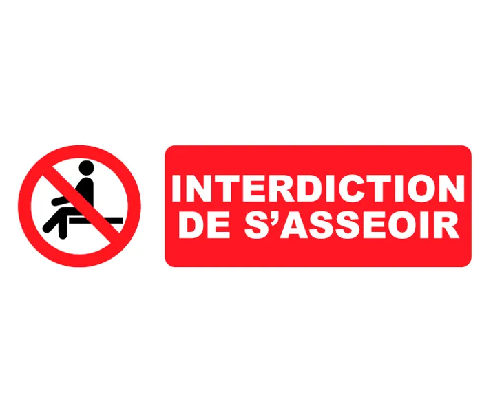 Autocollant Pictogramme Interdiction de S’Asseoir