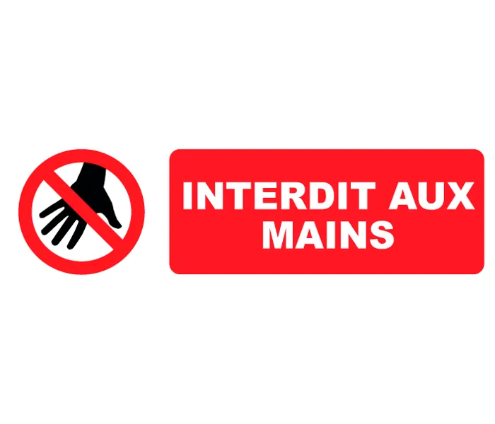 Autocollant Pictogramme Interdit Aux Mains