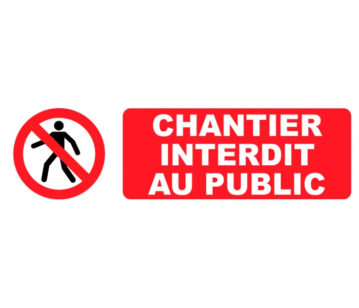 Autocollant Pictogramme Chantier interdit au public