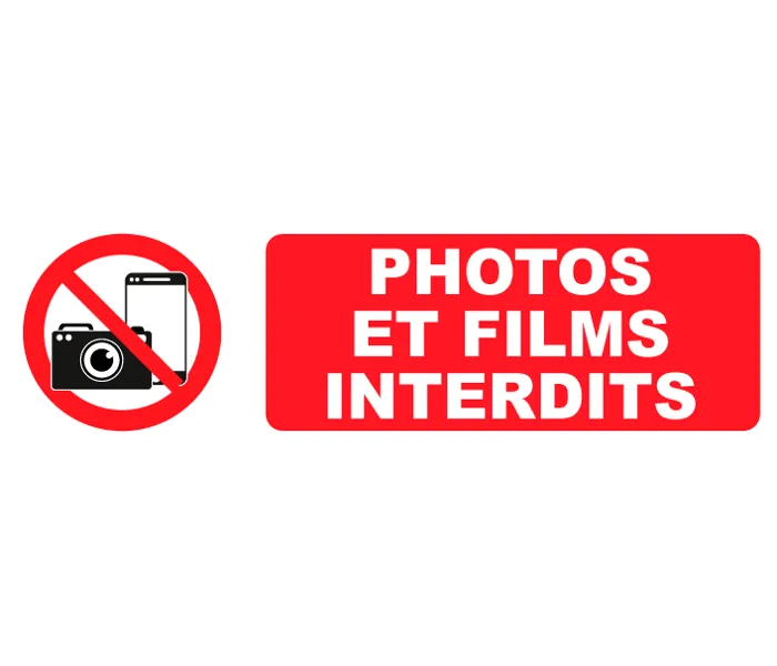 Autocollant Pictogramme Photos et films interdits