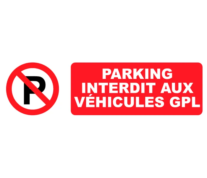 Autocollant Pictogramme Parking interdit véhicules GPL