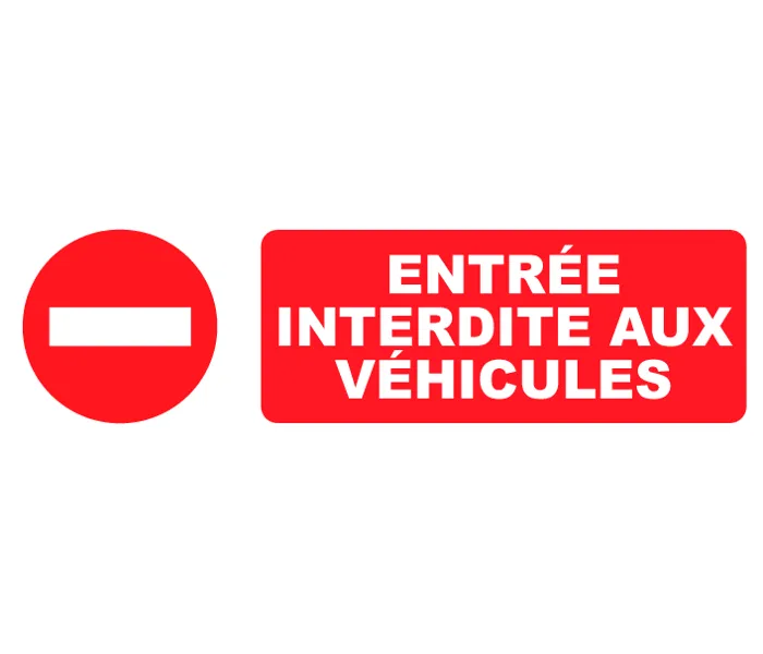 Autocollant Pictogramme Entrée interdite aux véhicules