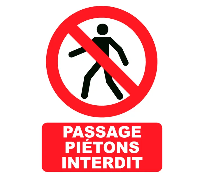 Autocollant Panneau Passage piétons interdit