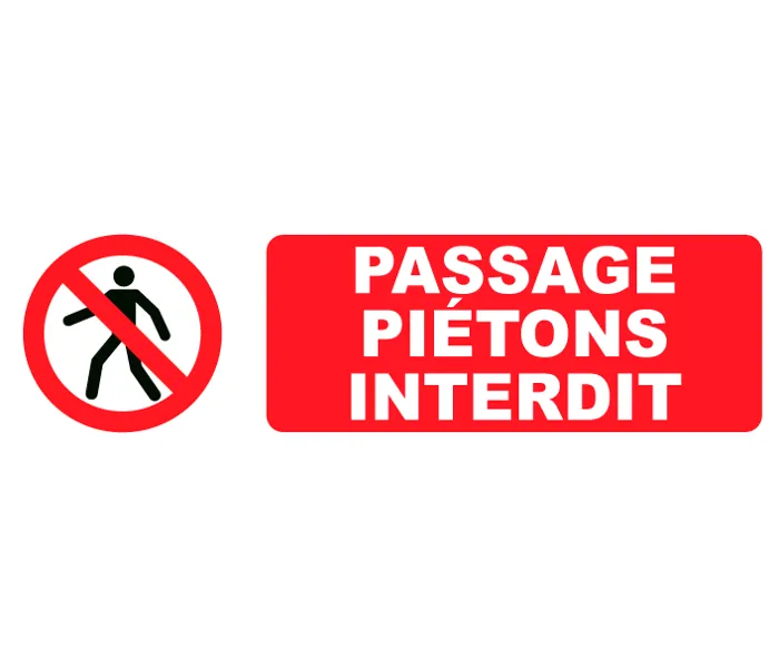 Autocollant Pictogramme Passage piétons interdit