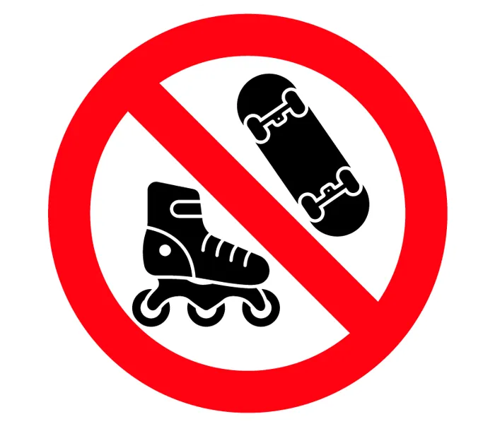 Autocollant Skates et rollers interdits