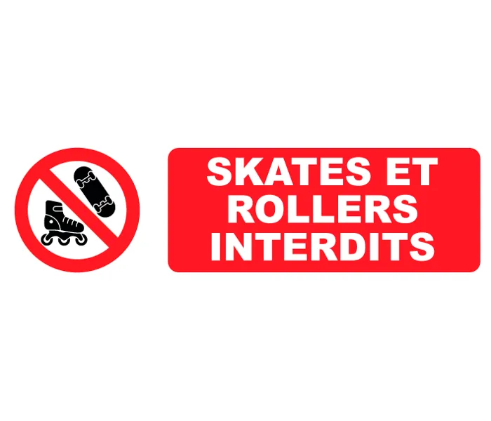 Autocollant Pictogramme Skates et rollers interdits