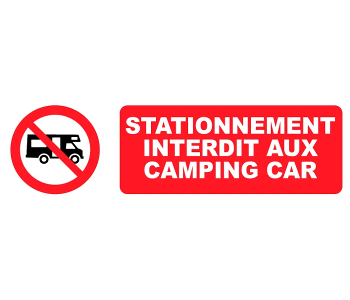 Autocollant Pictogramme Stationnement interdit aux camping car