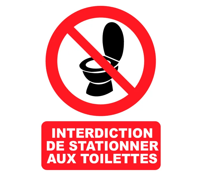 Autocollant Panneau Interdiction de stationner au WC