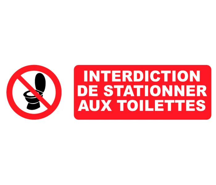 Autocollant Pictogramme Interdiction de stationner au WC