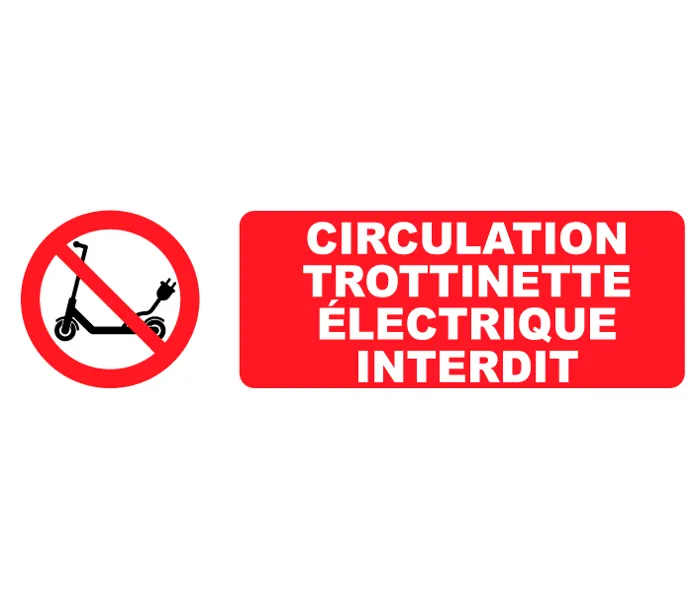 Autocollant Pictogramme Circulation trottinette électrique interdit
