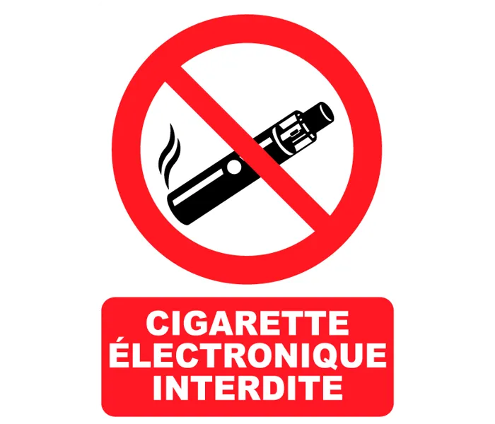 Autocollant Panneau Cigarette électronique interdite