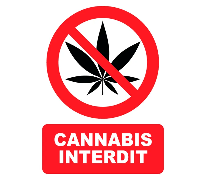 Autocollant Panneau cannabis Interdit
