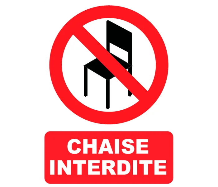 Autocollant Panneau Chaise interdite