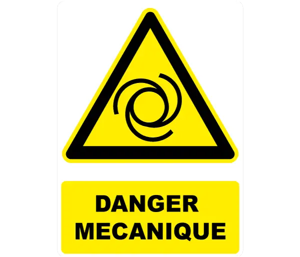 Autocollant Pictogramme Danger Mécanique