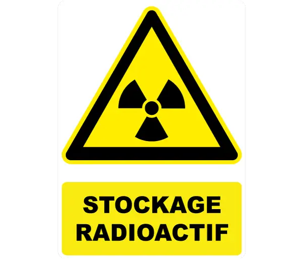 Autocollant Panneau Stockage Radioactif