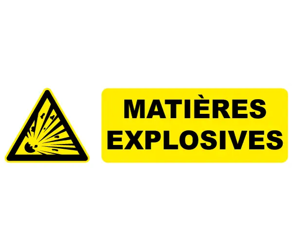 Autocollant Panneau Matières explosives