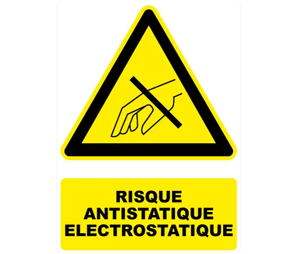 Autocollant Pictogramme Risque Antistatique Electrostatique