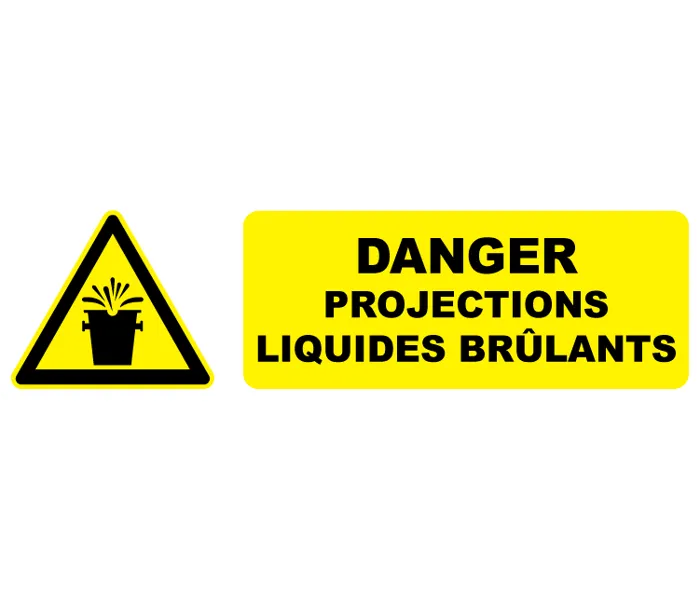 Autocollant Pictogramme danger projections liquides brulants