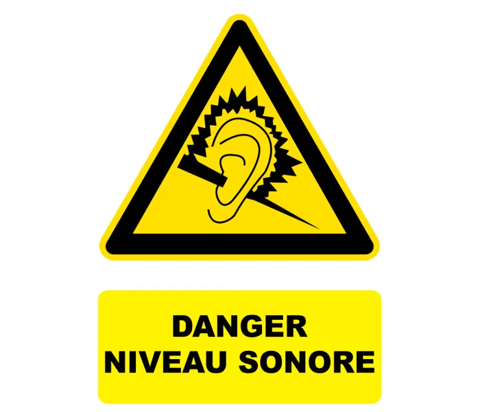 Autocollant Panneau danger niveau sonore