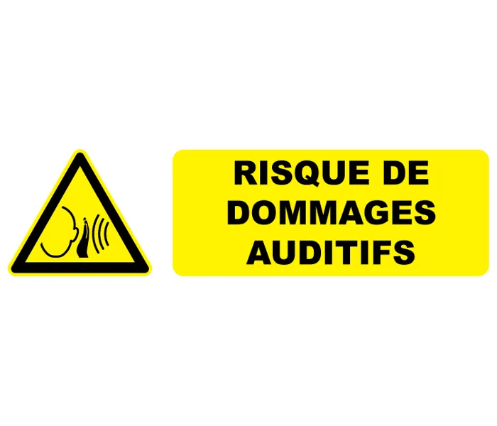 Autocollant Pictogramme danger risque de dommages auditifs