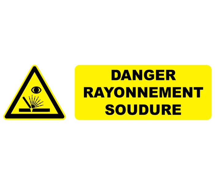 Autocollant Pictogramme Danger Rayonnement Soudure