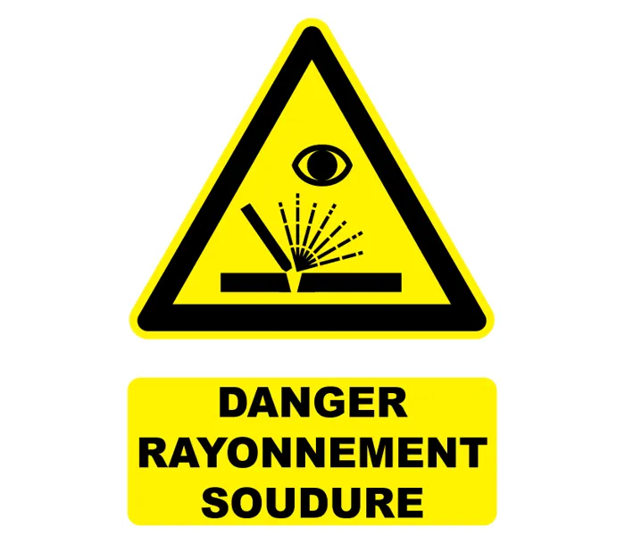 Autocollant Panneau Danger Rayonnement Soudure