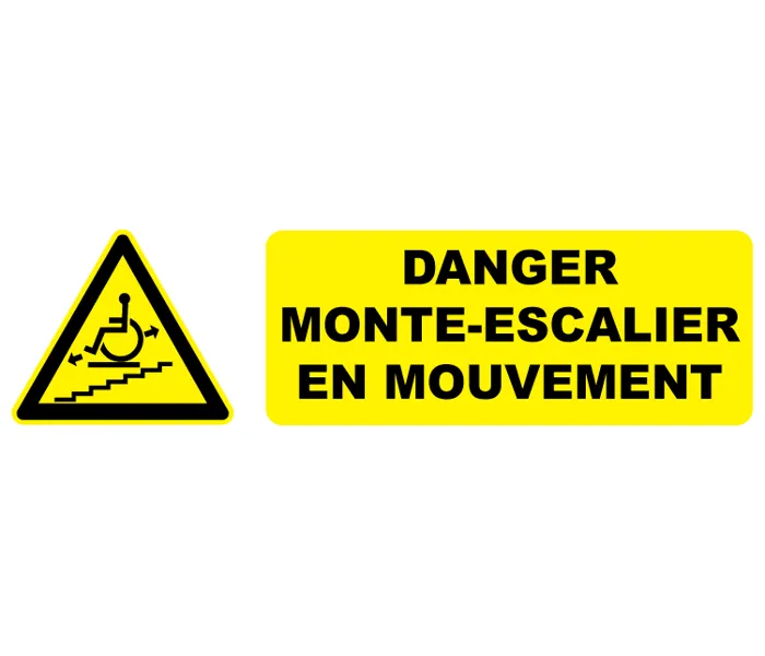Autocollant Pictogramme danger monte-escalier en mouvement