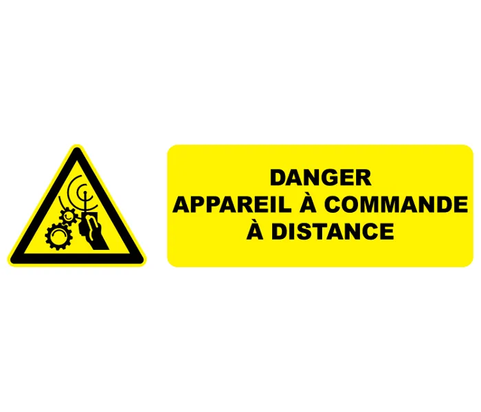 Autocollant Pictogramme danger appareil à commande à distance