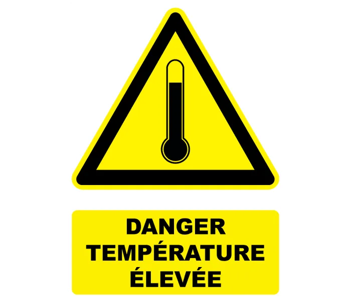 Autocollant Panneau danger température élevée