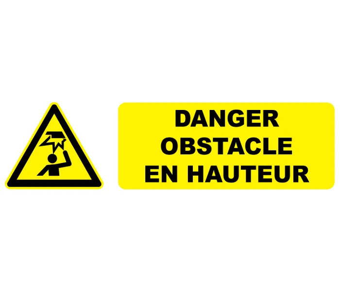 Autocollant Pictogramme danger obstacle en hauteur