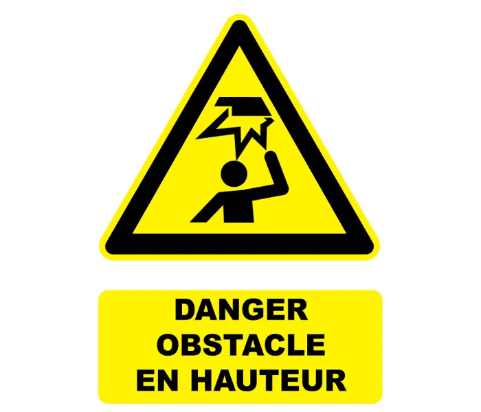 Autocollant Panneau danger obstacle en hauteur