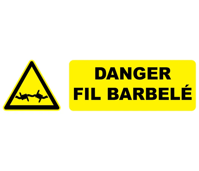 Autocollant Pictogramme danger fil barbelé