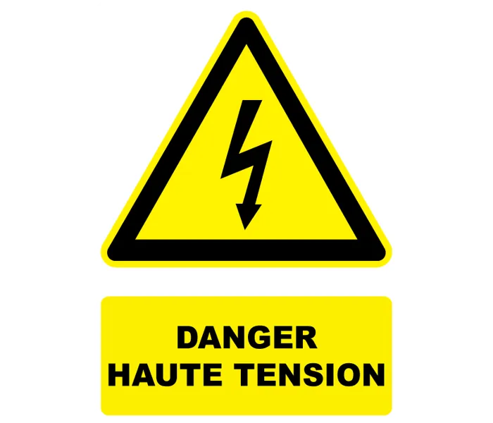 Autocollant Panneau danger haute tension